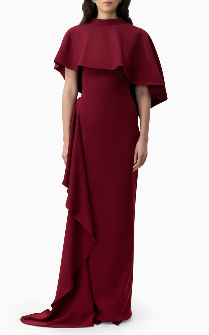 فستان عمودي بغطاء رأس مع ثنيات متتالية – ماريس