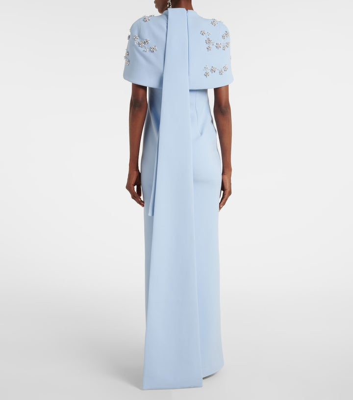 Embellished cape gown with straight silhouette – SKYLA