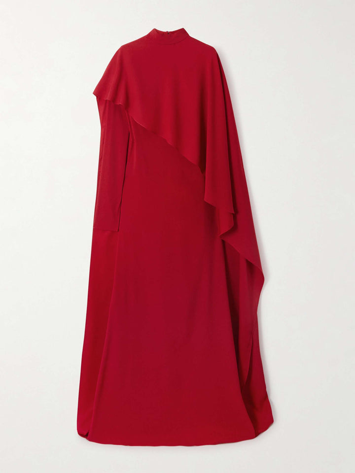 asymmetric cape-back gown – ROUGE