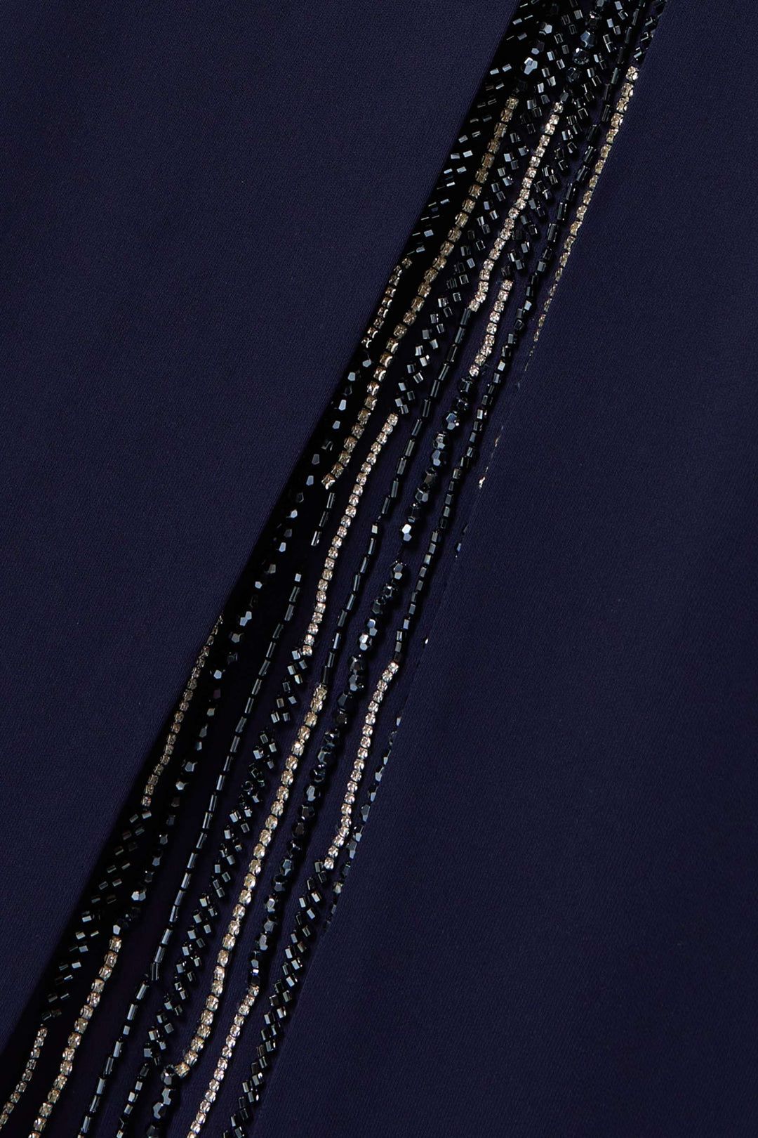 Structured gown with sequin-paneled slit – MIDNIGHTE