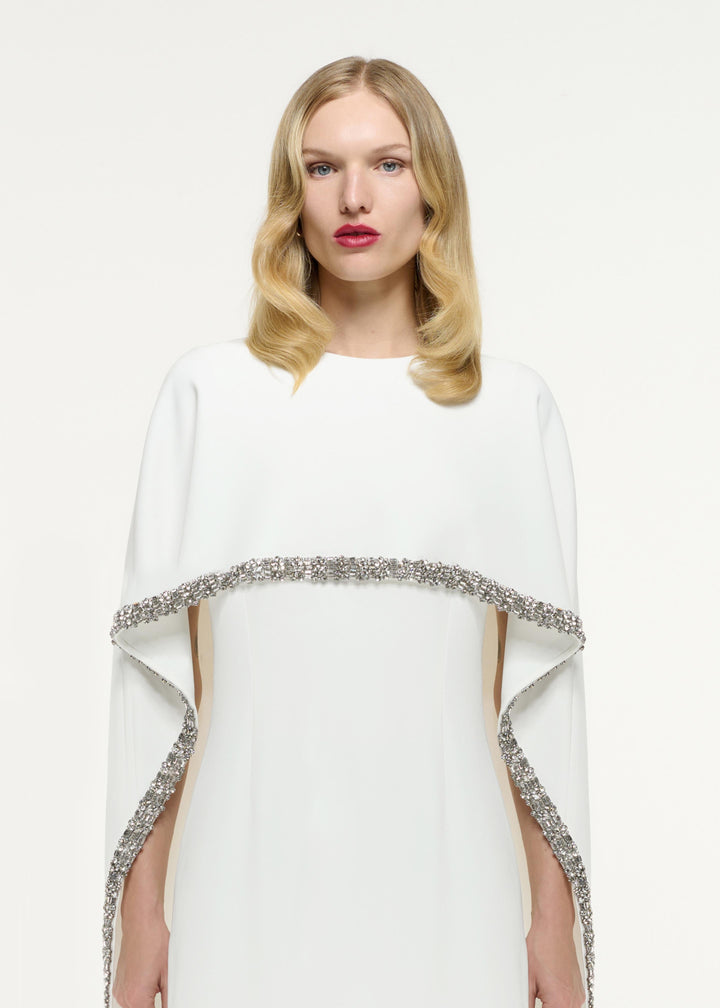 embellished cape-sleeve mini dress – ELANORA