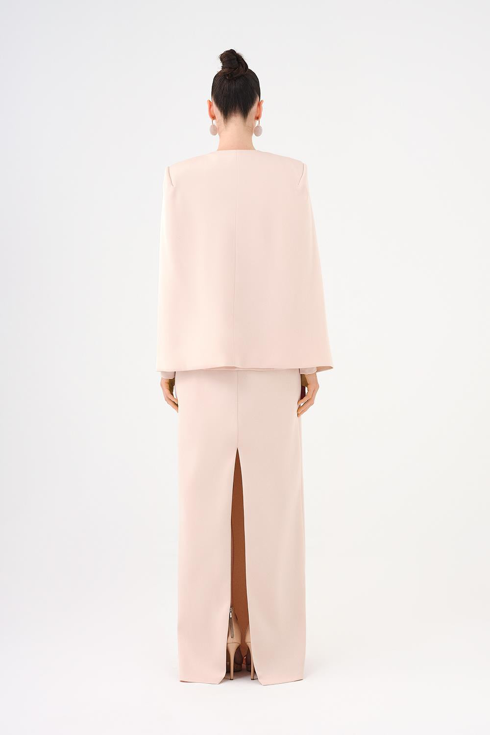 structured long jacket with column dress – LUMIÈRE