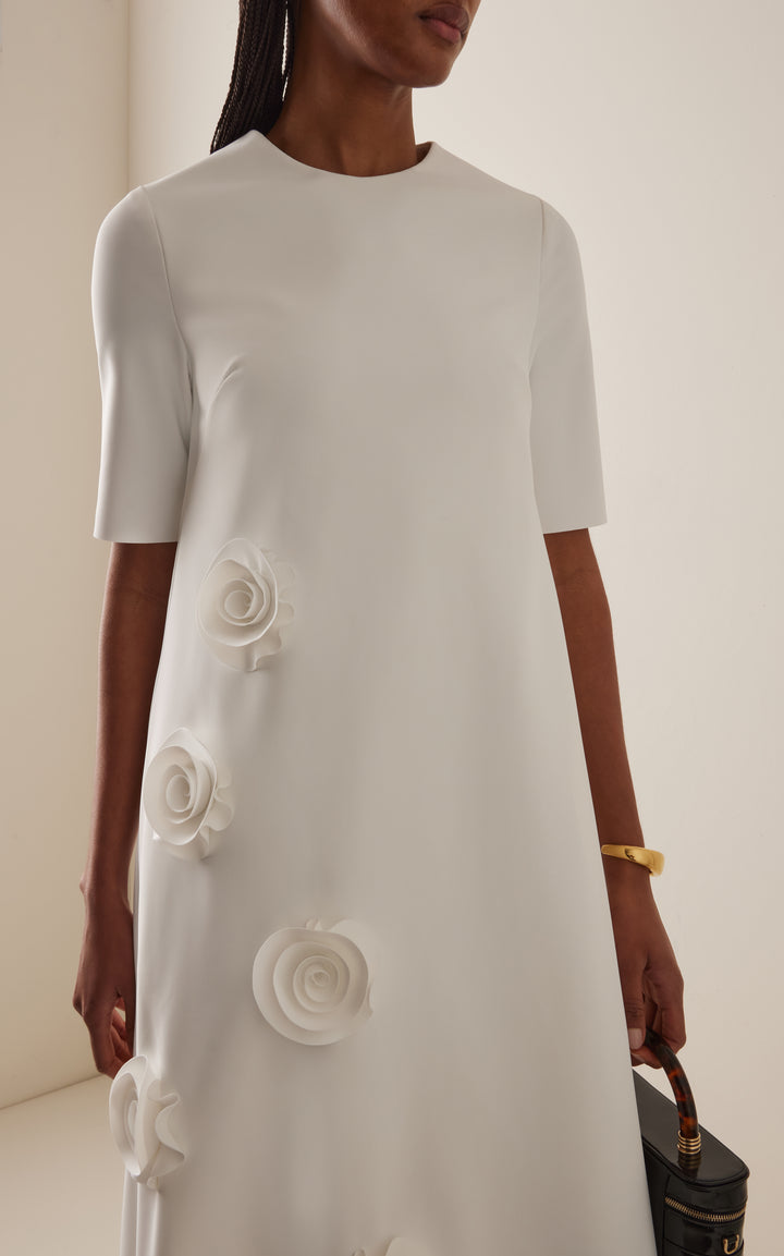 floral appliqué gown with half sleeves – AMARA