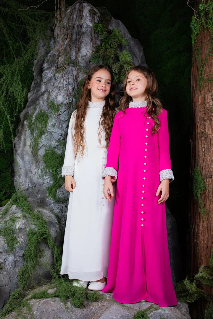 Long Sleeve Maxi Dress with Pearl Button Detail – GRACE