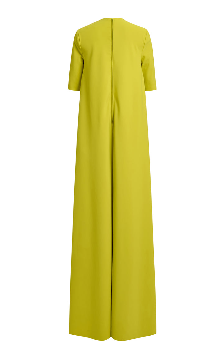 floral appliqué gown with half sleeves – AMARA