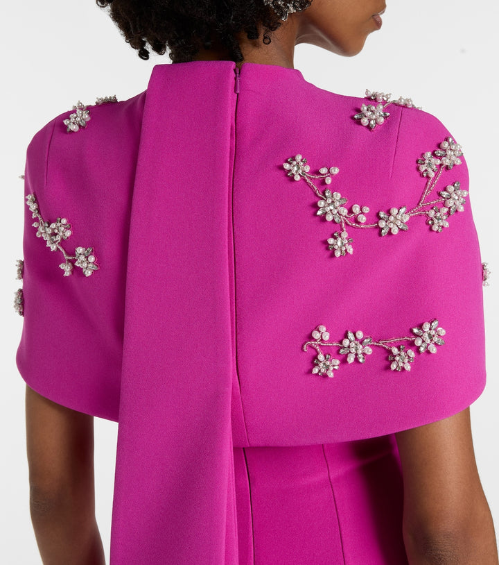 Embellished cape gown with straight silhouette – SKYLA