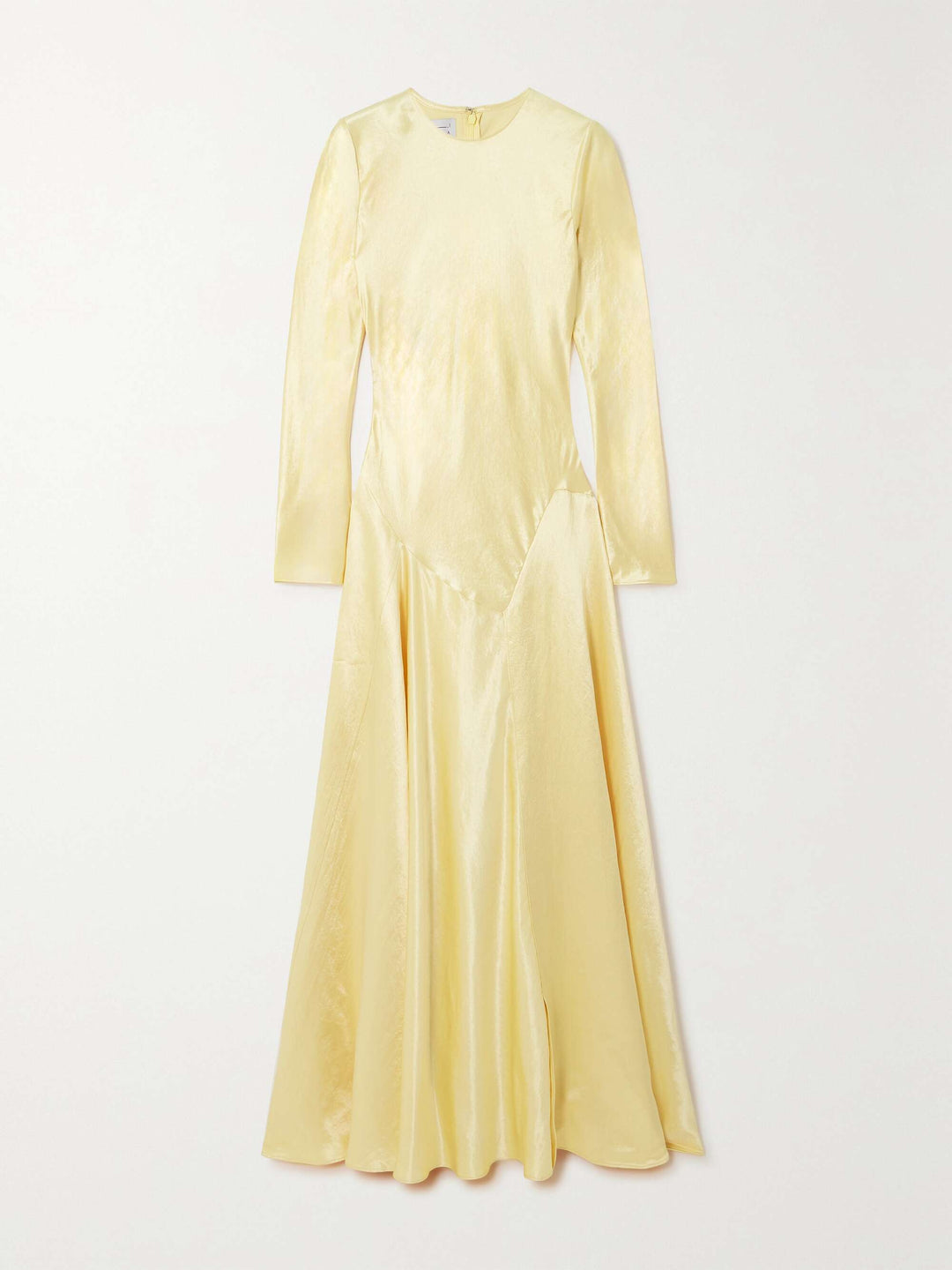 satin long-sleeve gown with flared hem – SOLDEEN