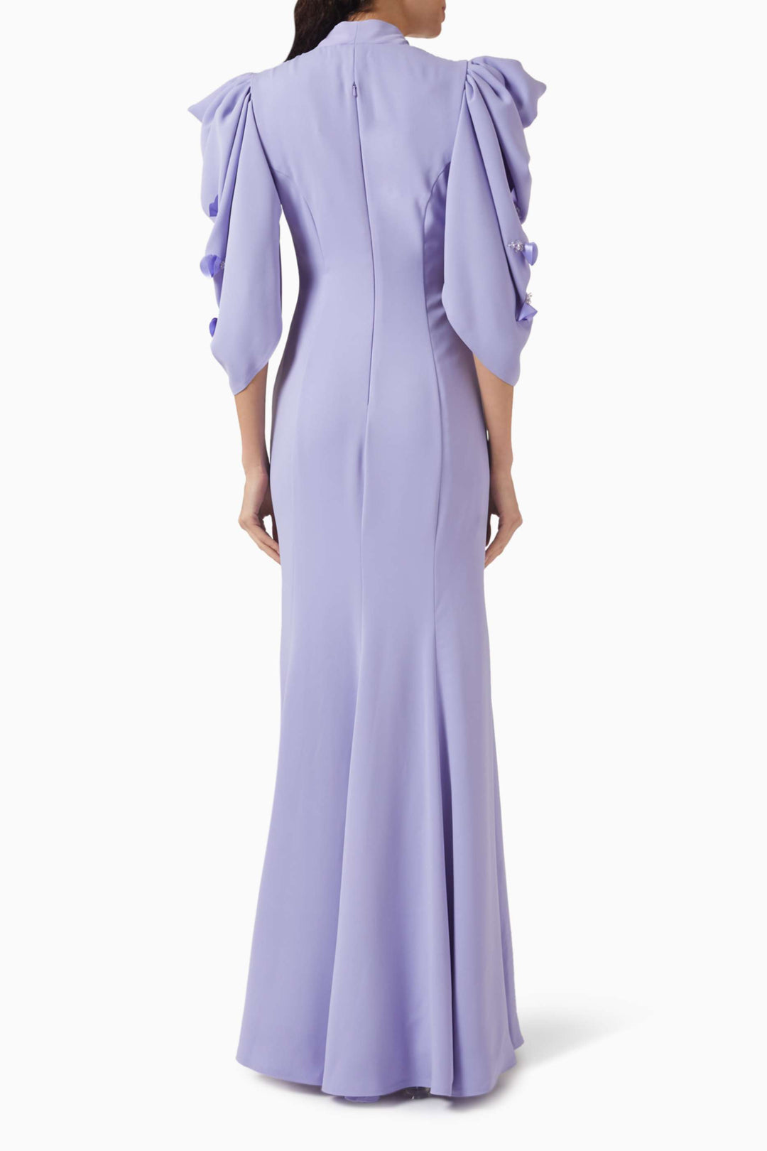 flowy gown with sculpted embellished sleeves – SERENE
