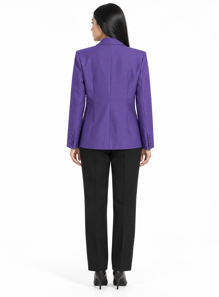 Floral Embellished Tailored Blazer - Violet