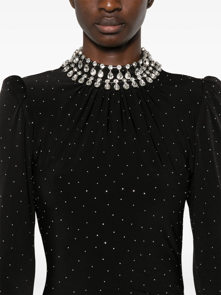 crystal-embellished gown with high slit – STELLARA