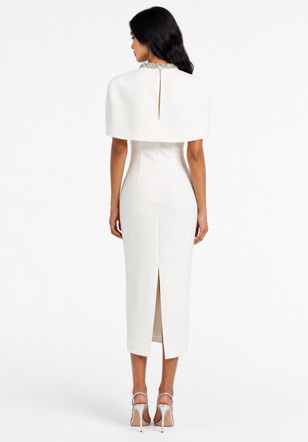 Cape Overlay Midi Dress - Firla