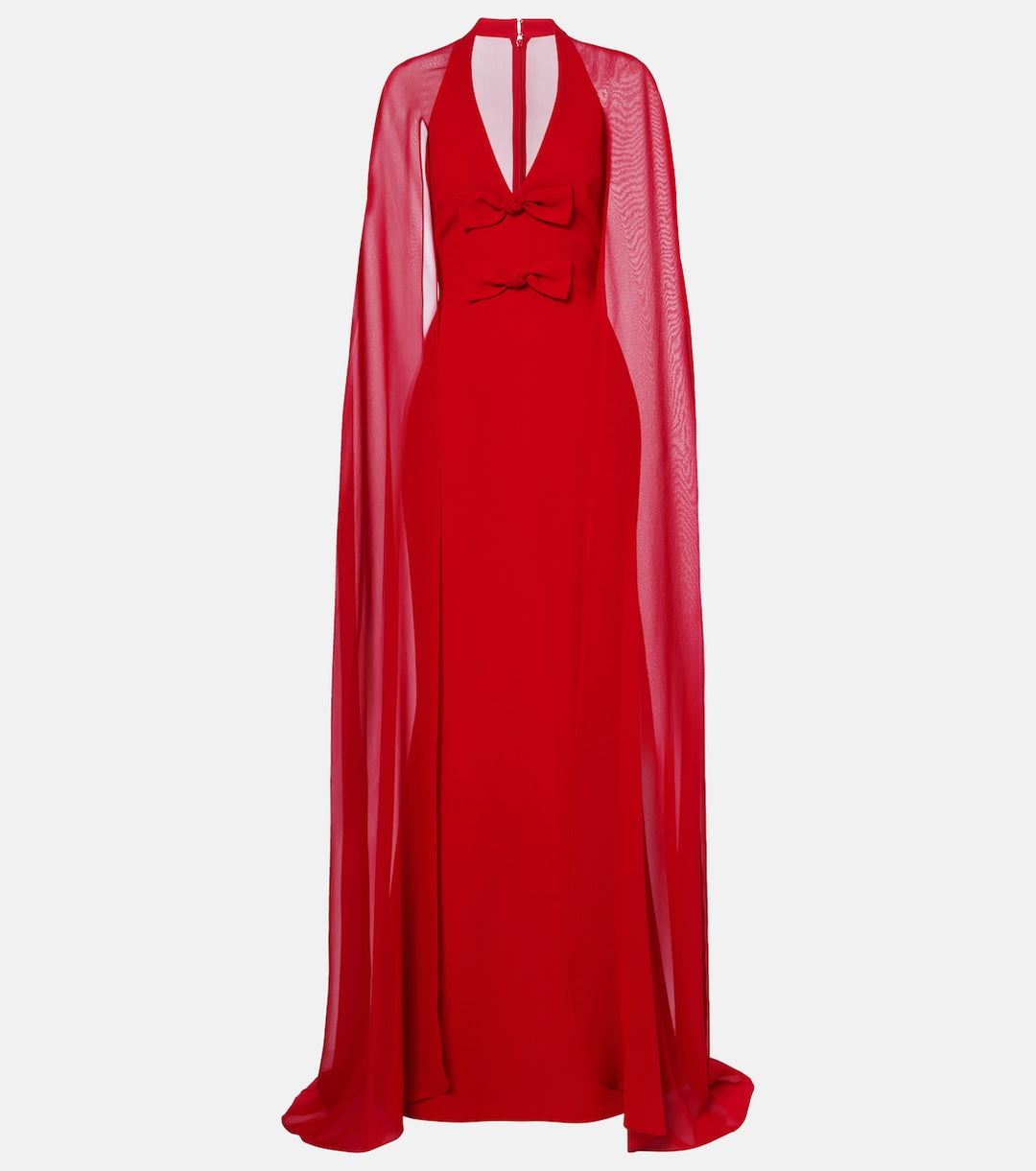 cape gown with front bows – SCARLETB