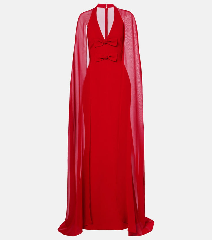 cape gown with front bows – SCARLETB