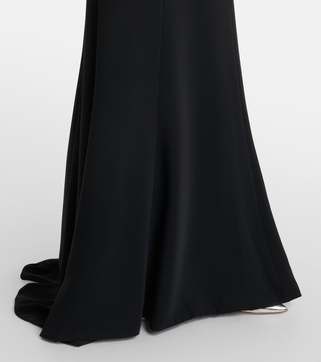 Long sleeve square-neck gown with jeweled waist accents – ÉCLAT