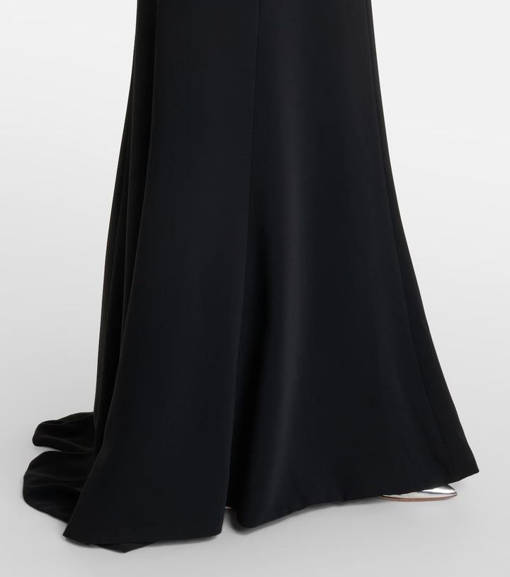 Long sleeve square-neck gown with jeweled waist accents – ÉCLAT
