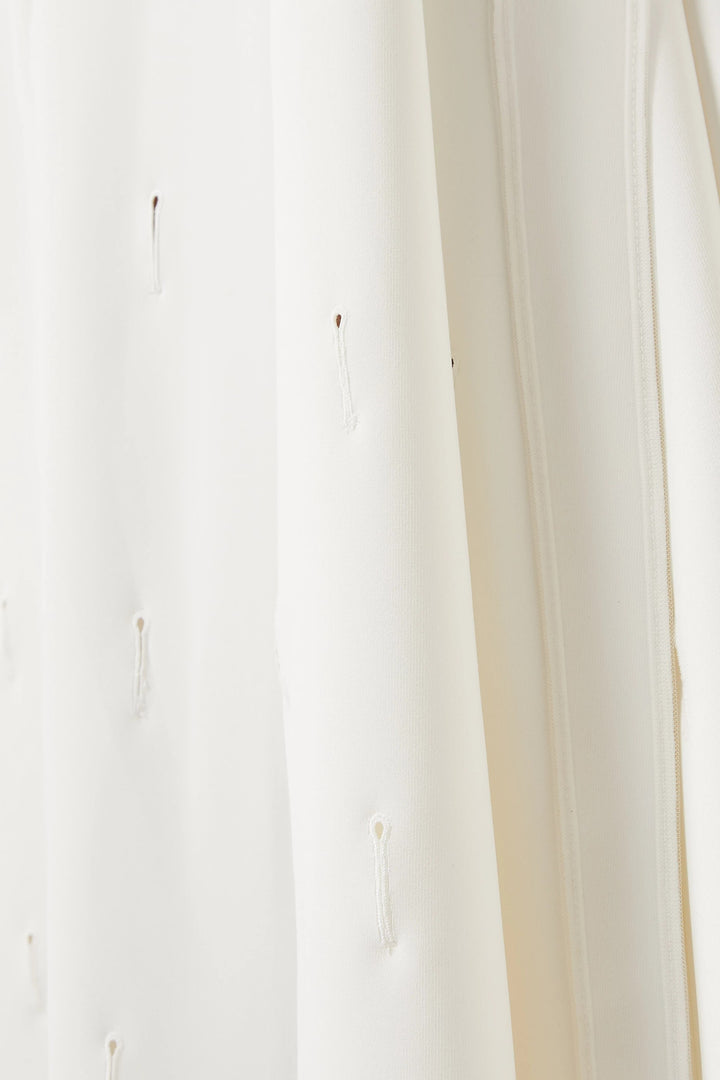 high-neck long-sleeve gown with front slit – RUBINA