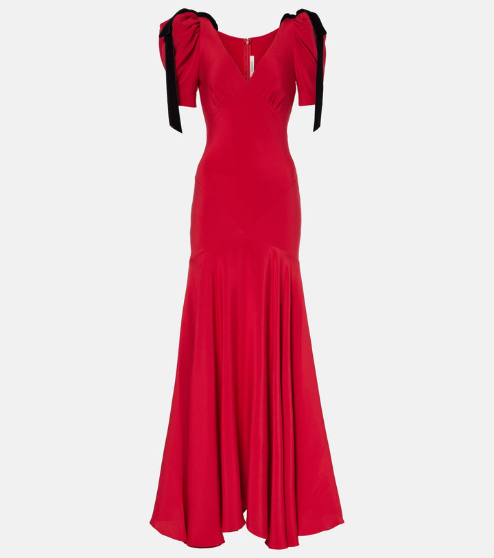 puff-sleeve gown with bow-tie shoulders – JILEEN