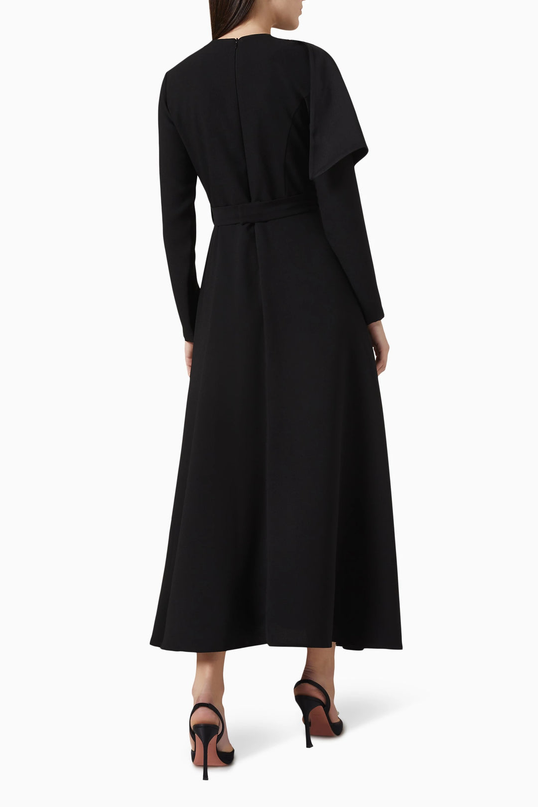long-sleeve gown with bow-shoulder detail – VIVIENNE