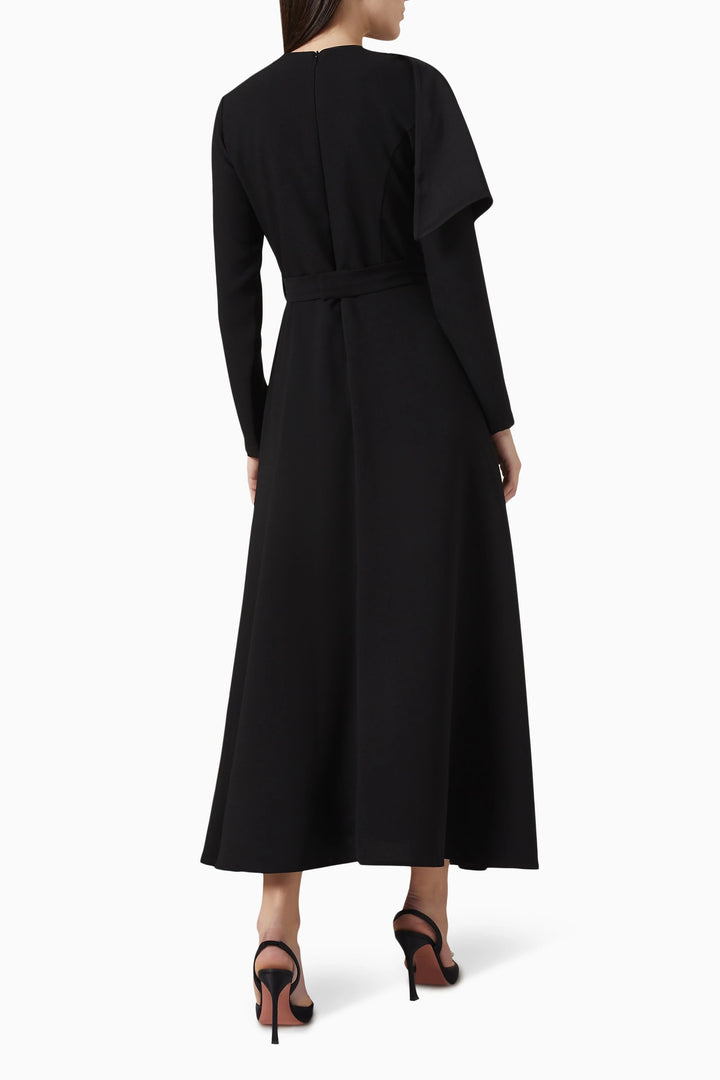 long-sleeve gown with bow-shoulder detail – VIVIENNE