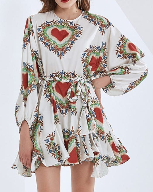 Haut à manches évasées plissées et ensemble jupe longue avec ceinture à la taille – Rosiny 