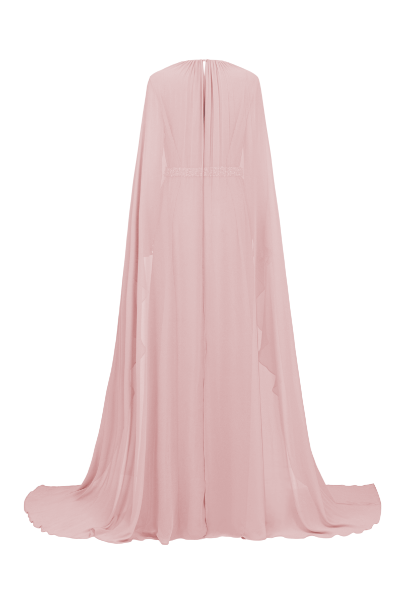 فستان كيب متدفق مع خصر مزخرف - بلوسوم