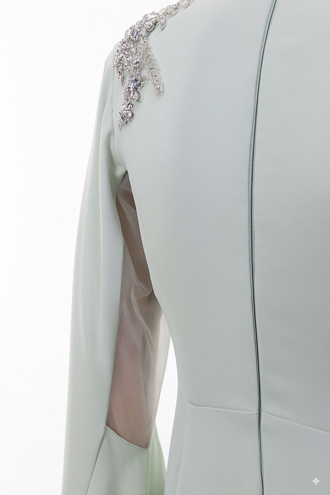 long-sleeve mermaid gown with embellished shoulder – SEGE