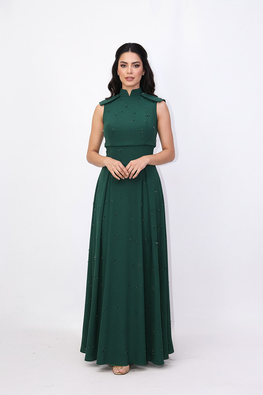 strapless embellished gown with A-line silhouette – FALENA