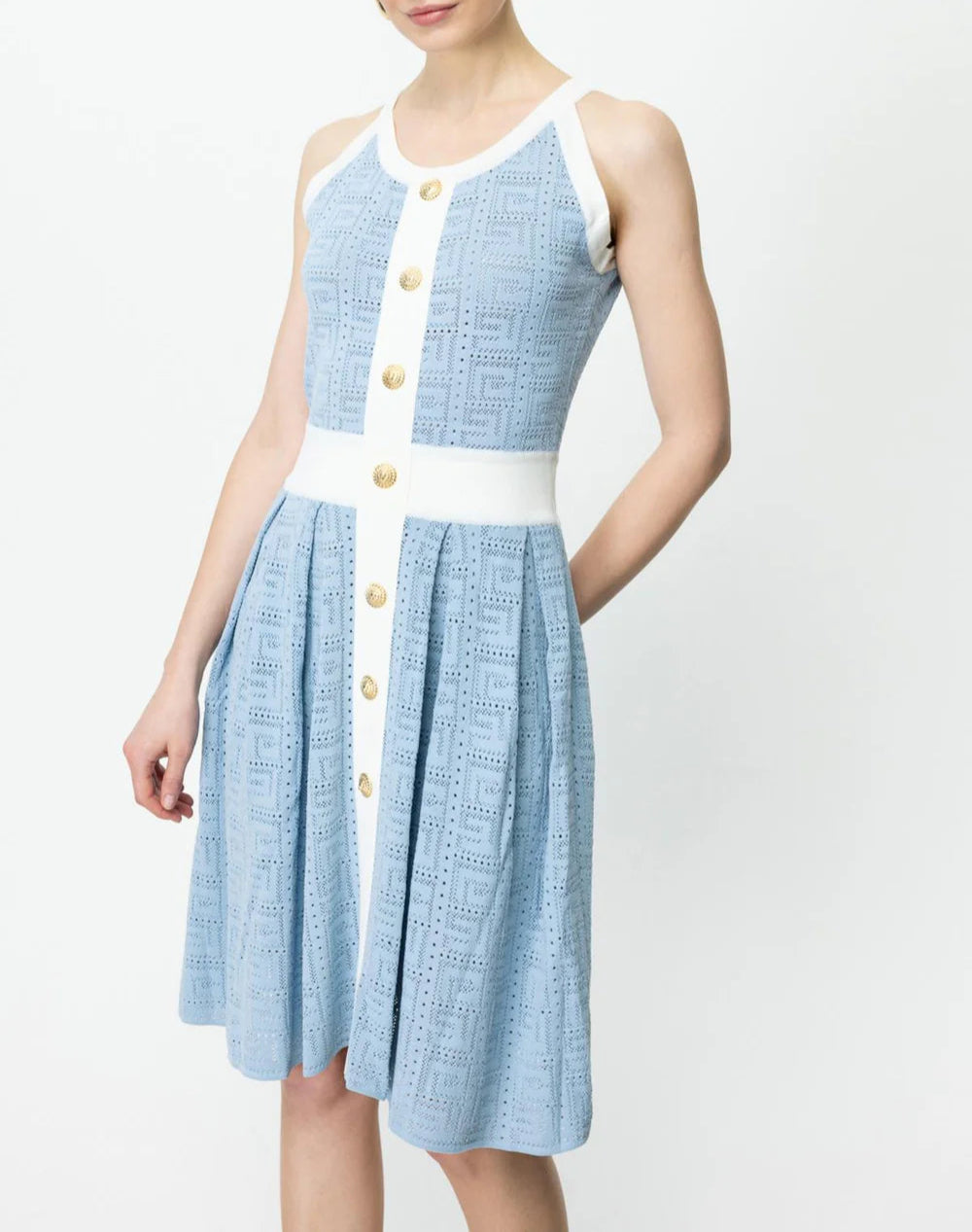 Plissiertes Oberteil mit ausgestellten Ärmeln und Maxirock-Set mit Taillengürtel – Rosiny 