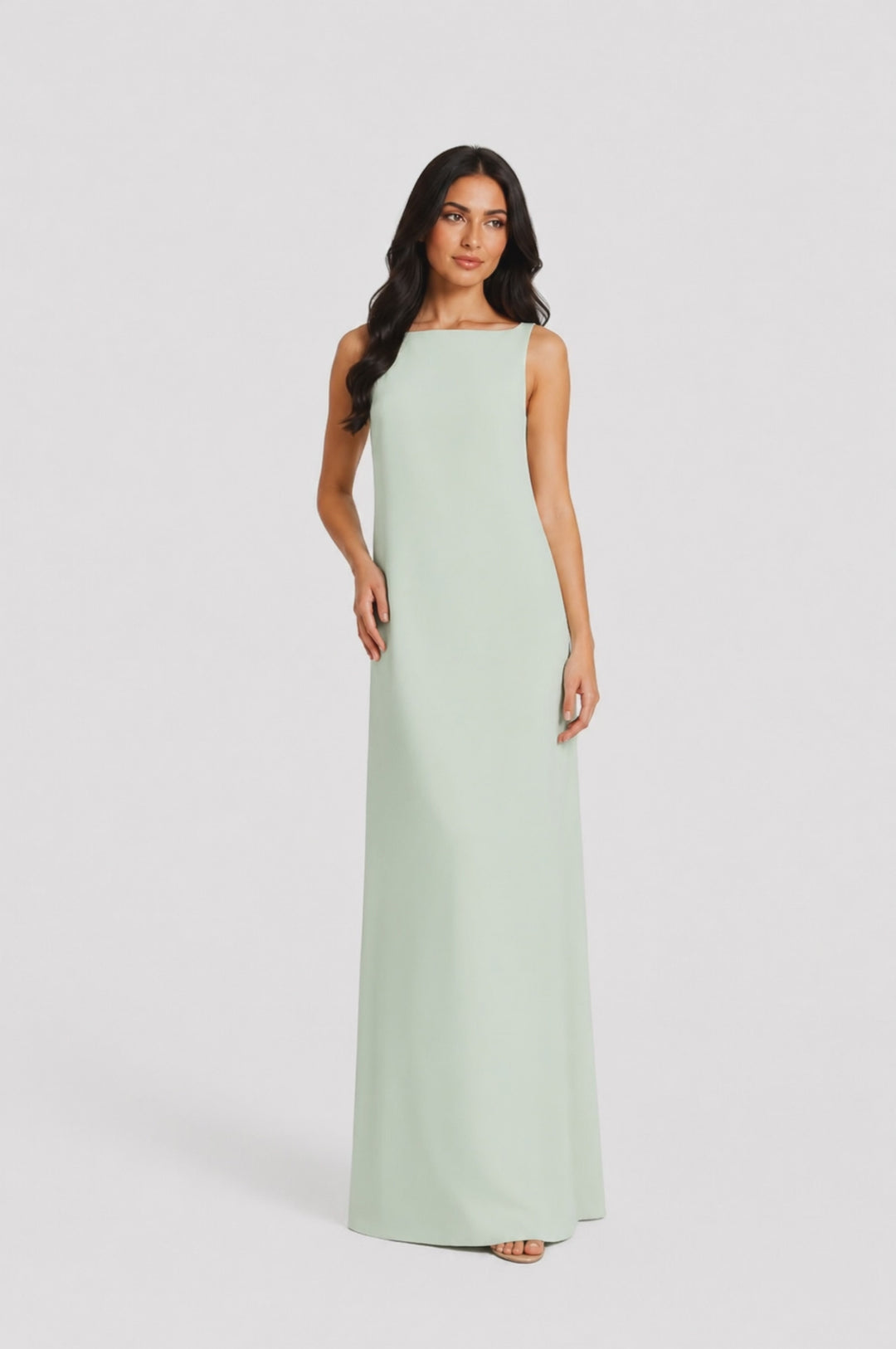 Minimalist Mint Sleeveless Maxi Dress - Elara