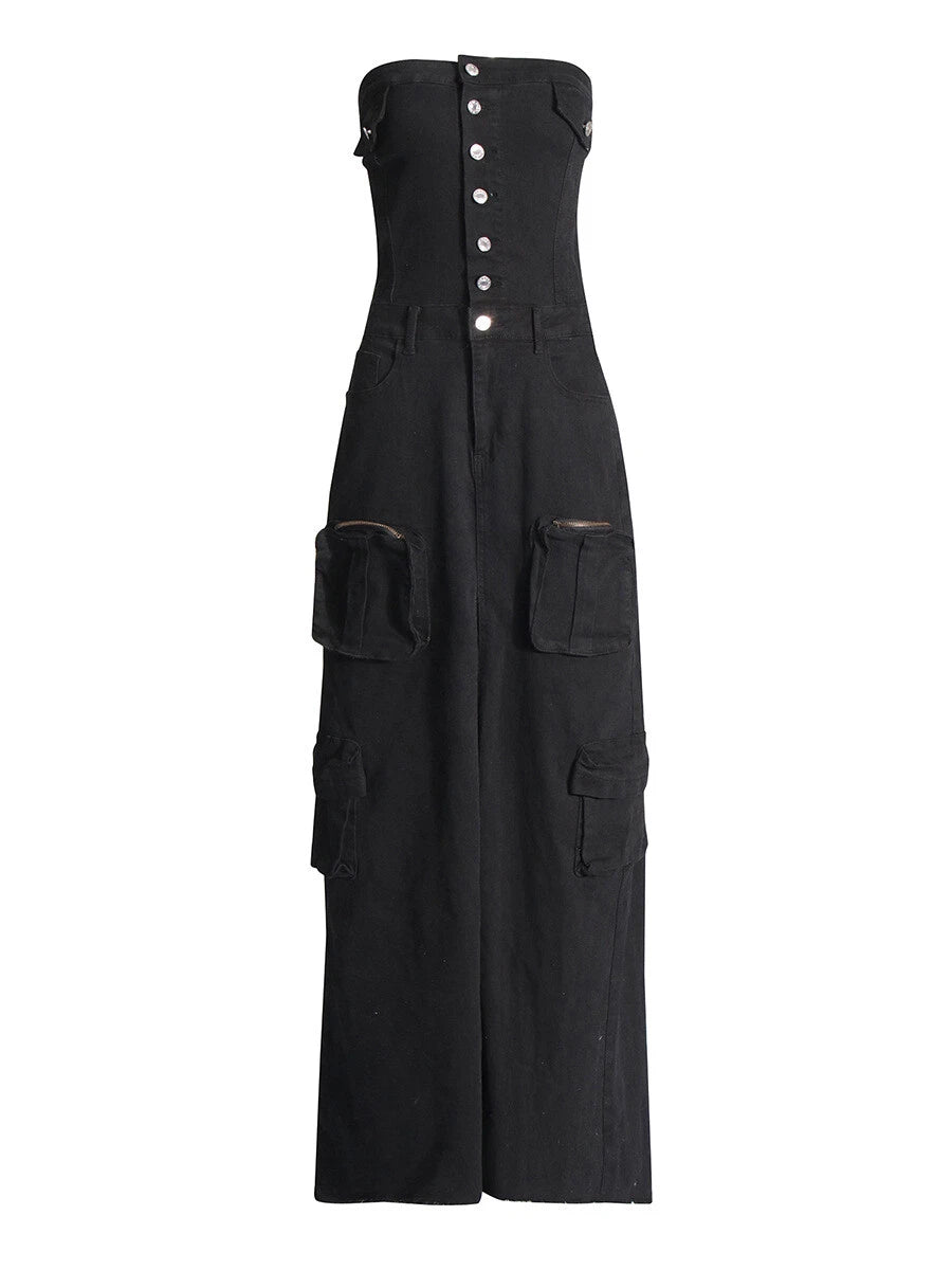 Haut à manches évasées plissées et ensemble jupe longue avec ceinture à la taille – Rosiny 