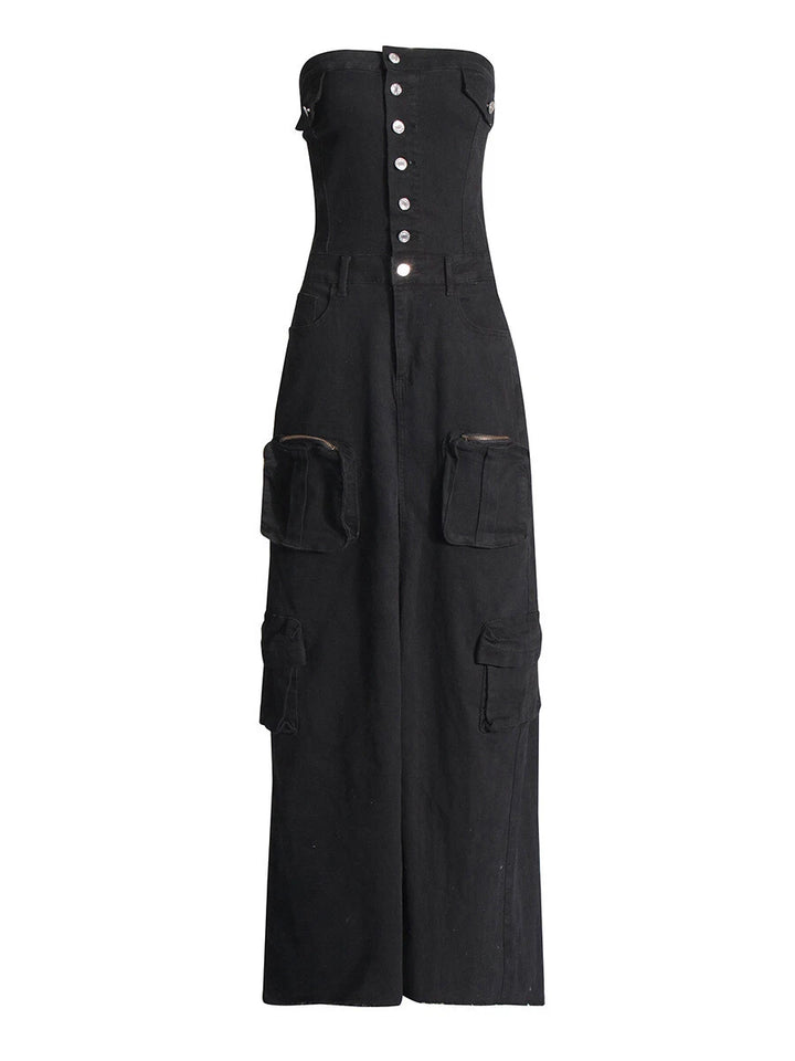 Haut à manches évasées plissées et ensemble jupe longue avec ceinture à la taille – Rosiny 