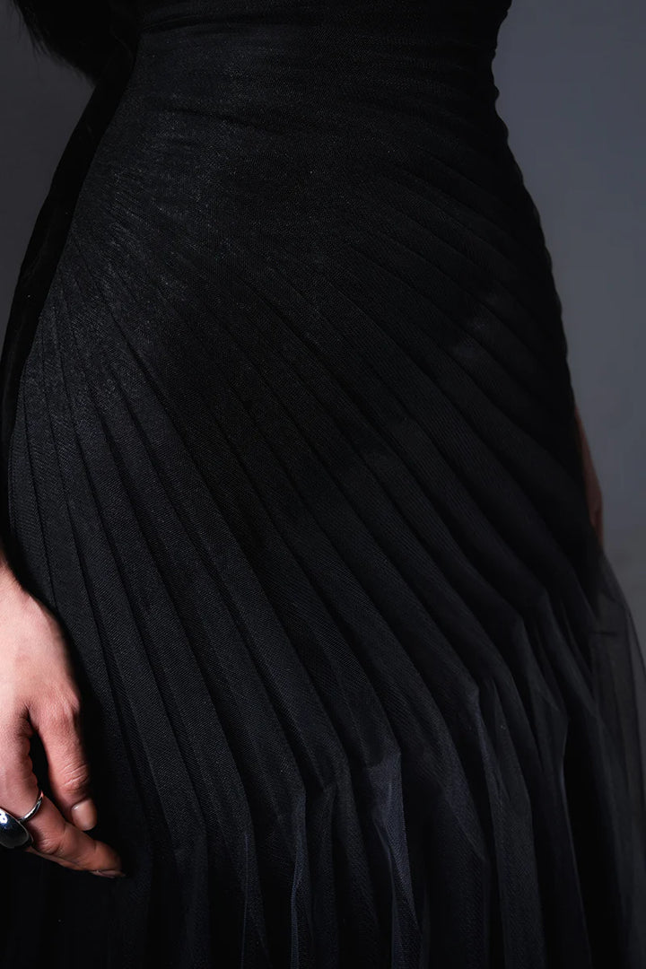 off-shoulder velvet bow gown – VALENTINA