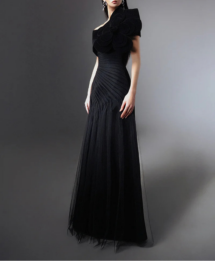 off-shoulder velvet bow gown – VALENTINA