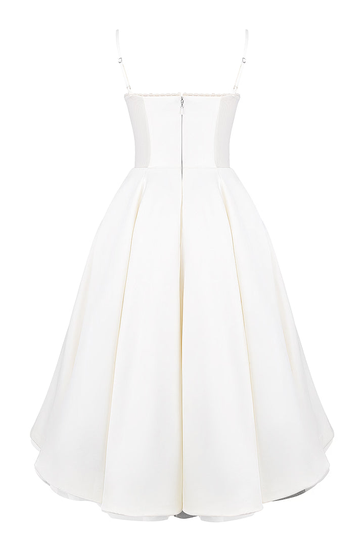 Geplooide top met uitlopende mouwen en maxi-rok set met tailleband – Rosiny 