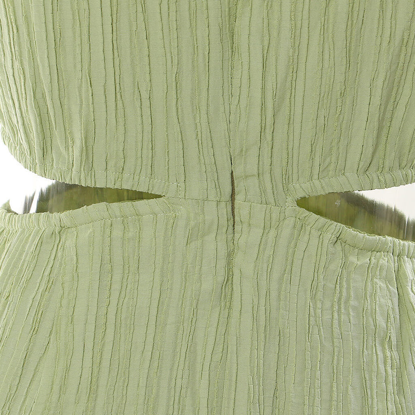 Geplooide top met uitlopende mouwen en maxi-rok set met tailleband – Rosiny 