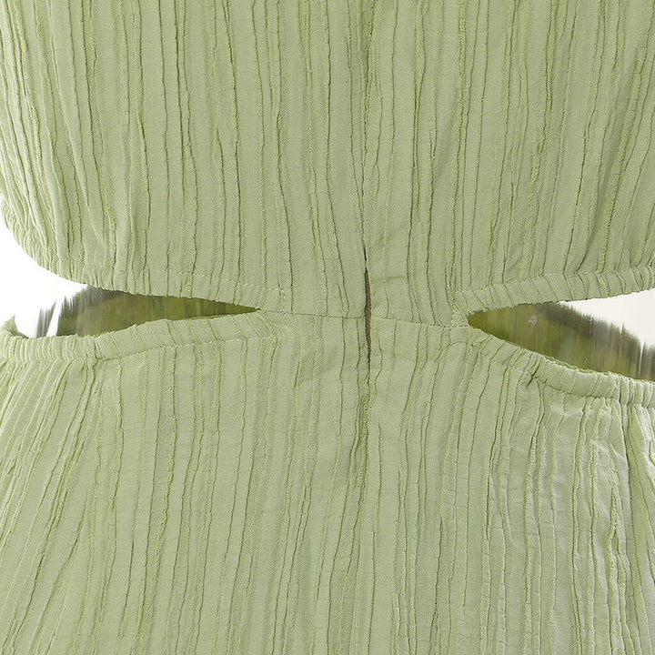 Geplooide top met uitlopende mouwen en maxi-rok set met tailleband – Rosiny 