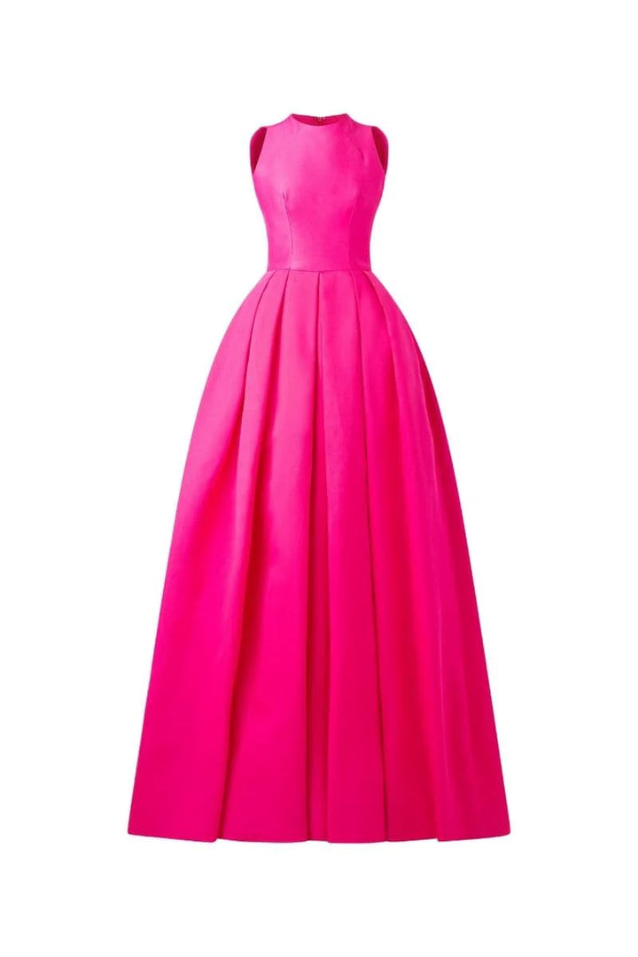 halter pleated ball gown – FUCHSIAE