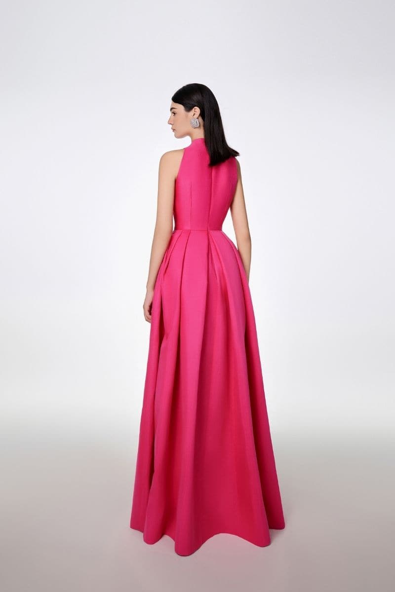 halter pleated ball gown – FUCHSIAE