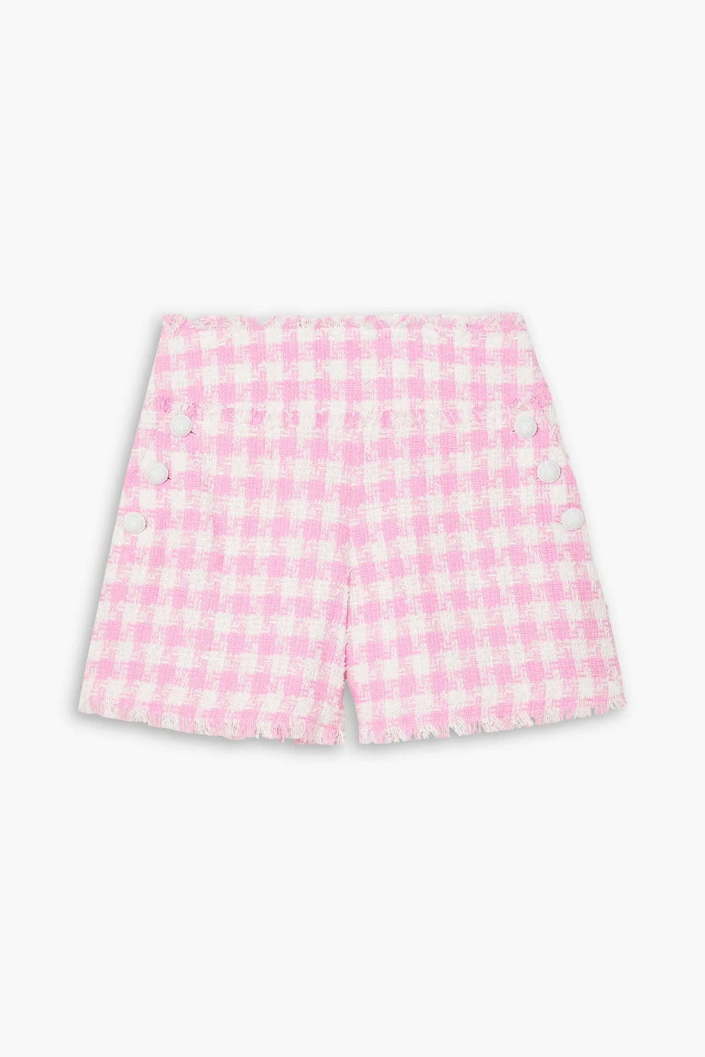 سترة تويد بنقشة مربعات صغيرة مع حافة هامشية - لون أرجواني