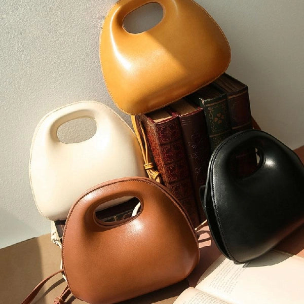 geweven rieten draagtas met dubbele leren handvatten – LÉONIE 