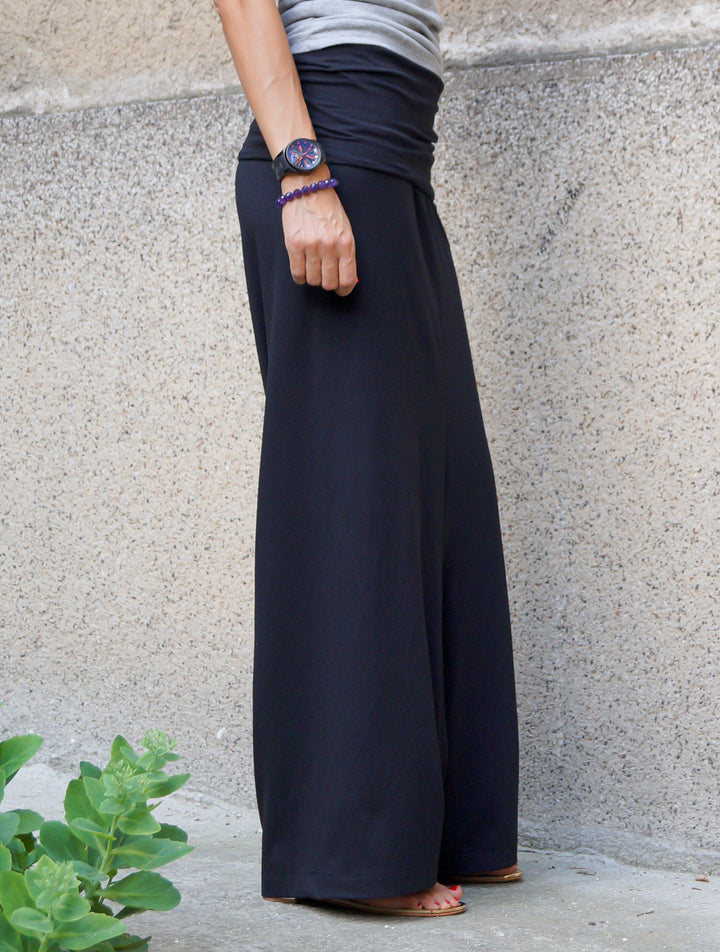 سراويل تنورة سائبة أسود F1482