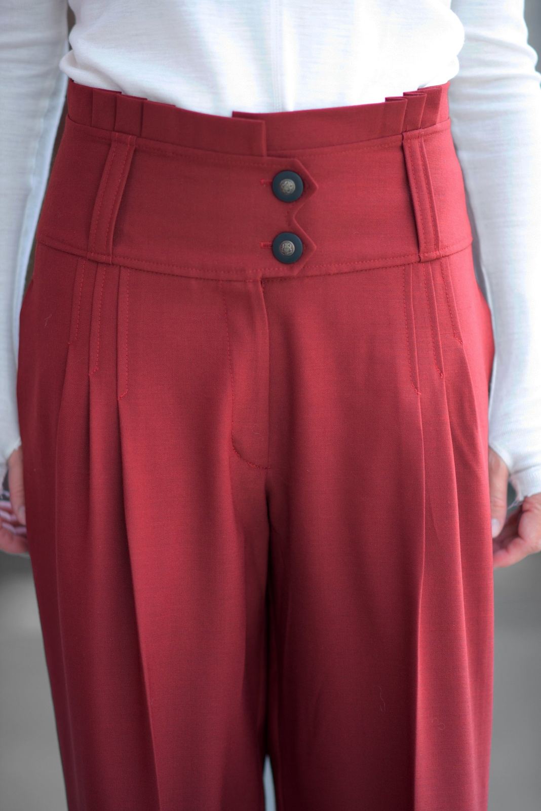 Dark red Women Trousers