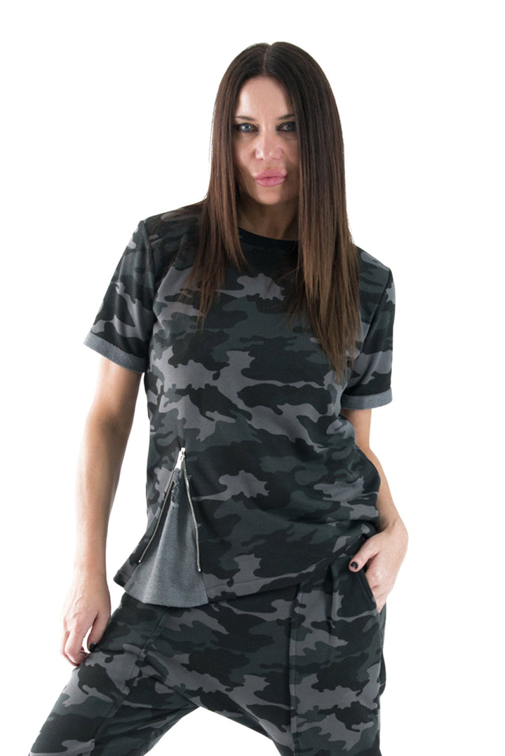 Camouflage Top, Como Cotton T-shirt