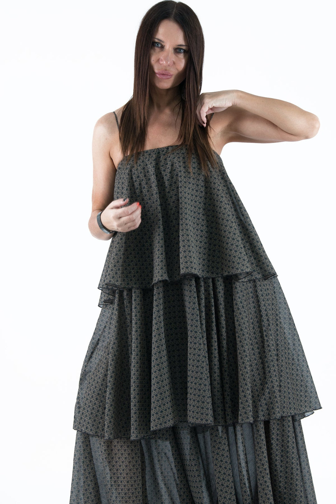 Black Flounces Maxi Dress, Dresses Spring & Summer