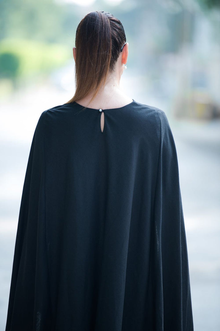 Black Loose Linen Dress, Linen Clothing