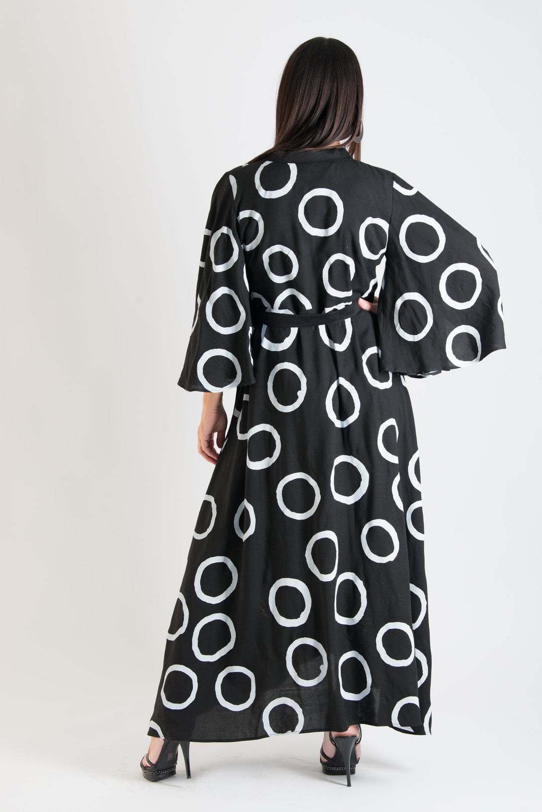Black and White Dots Long Summer Dress