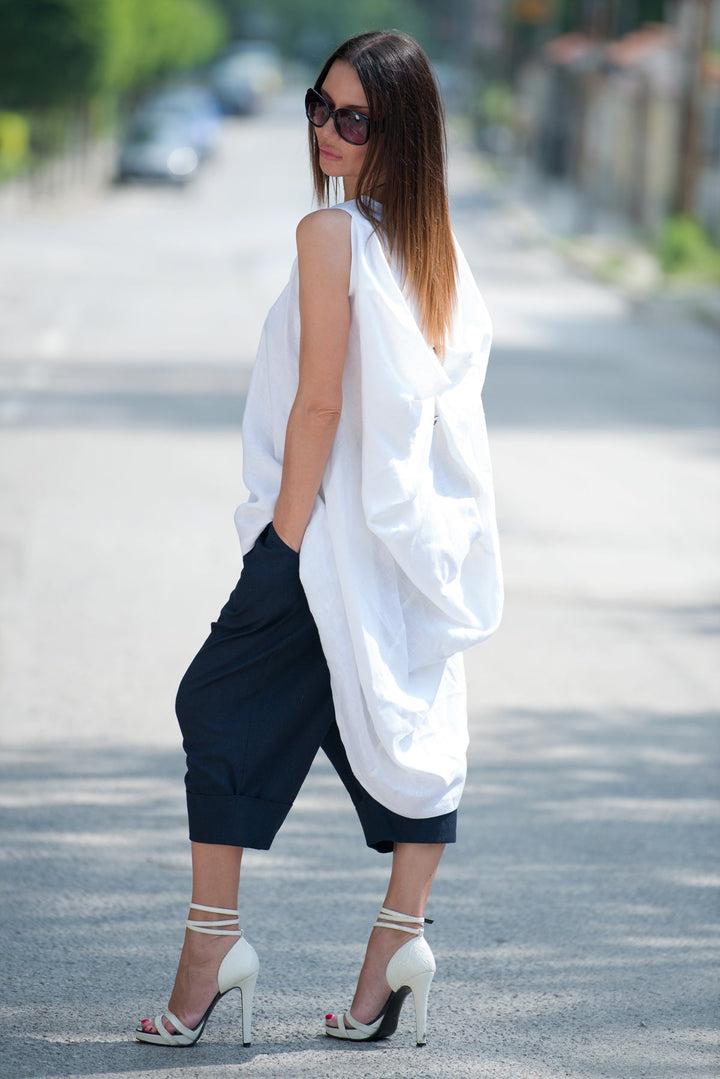 White Linen Tunic Top, Tops & Tunics