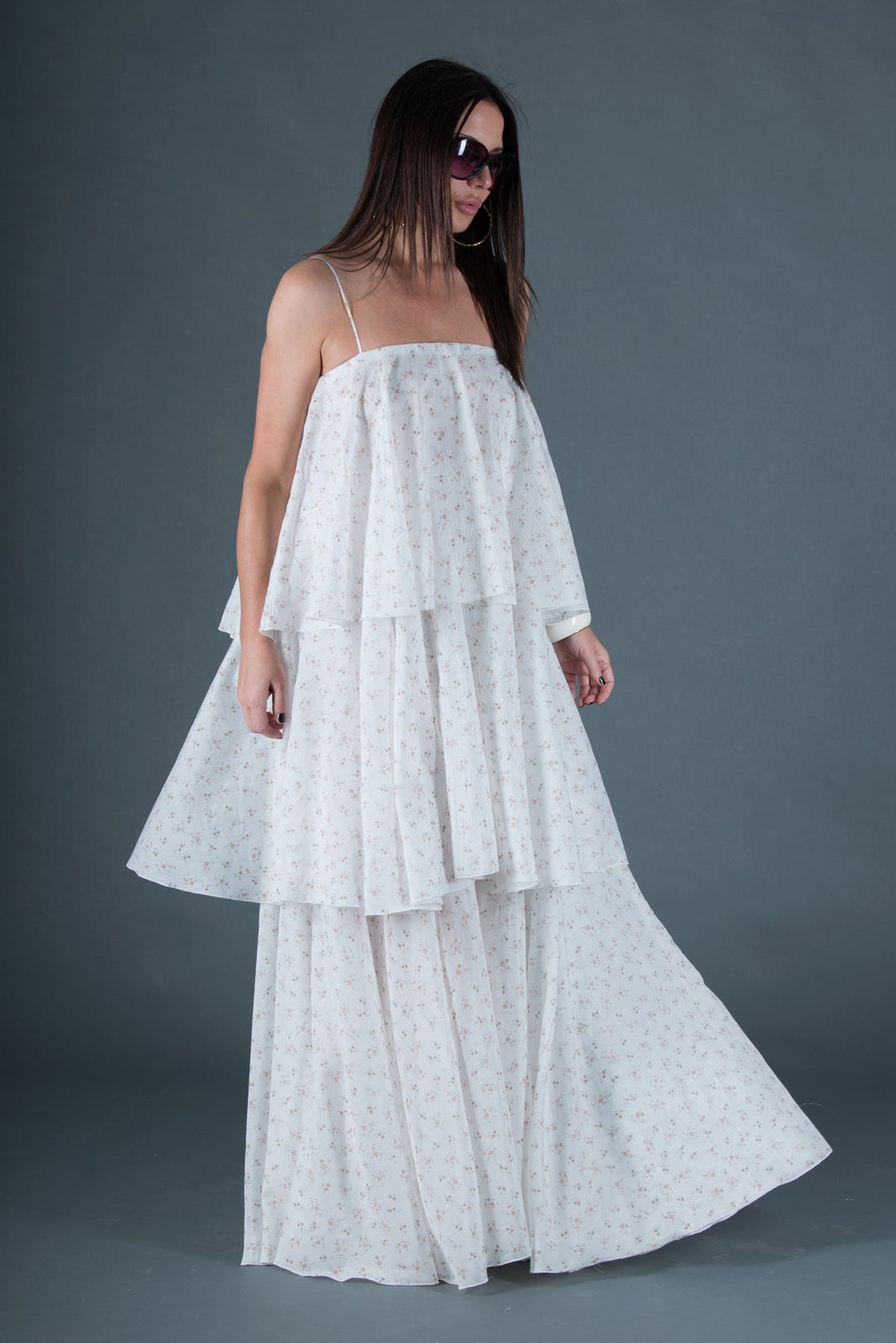 White Flounces Cotton Summer Dress, Dresses Spring & Summer