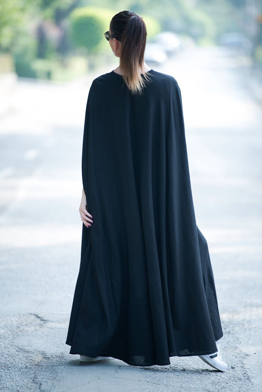 Black Loose Linen Dress, Linen Clothing