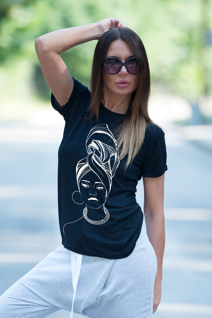 African Woman painted T-shirt